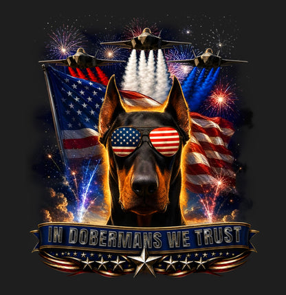 In Doberman Pinschers We Trust - Women's V-Neck T-Shirt