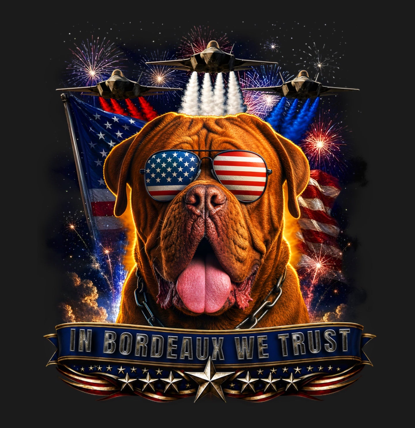 In Dogues de Bordeaux We Trust - Adult Unisex T-Shirt