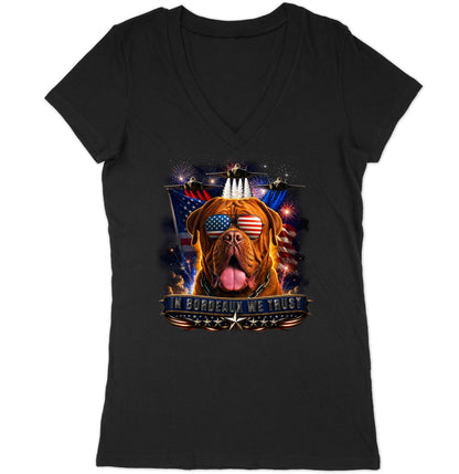 In Dogues de Bordeaux We Trust - Women's V-Neck T-Shirt