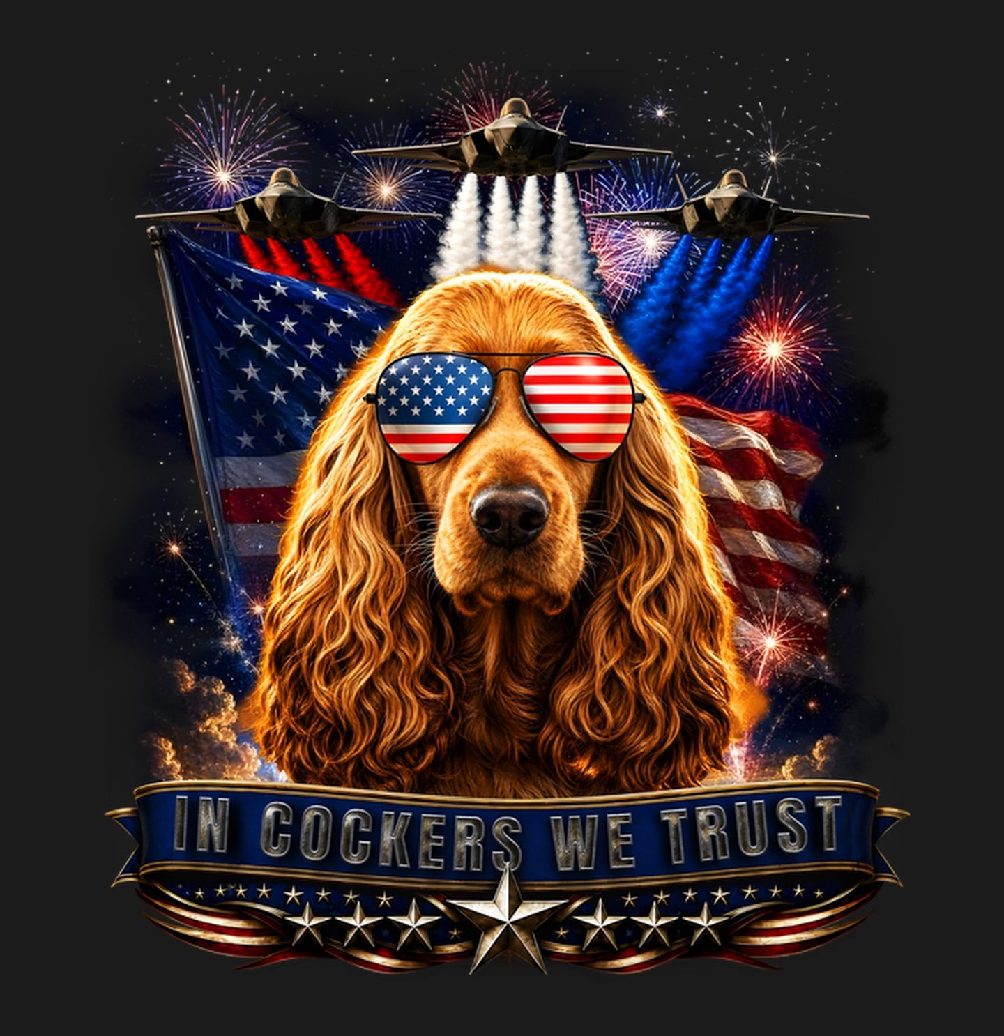In English Cocker Spaniels We Trust - Adult Unisex T-Shirt