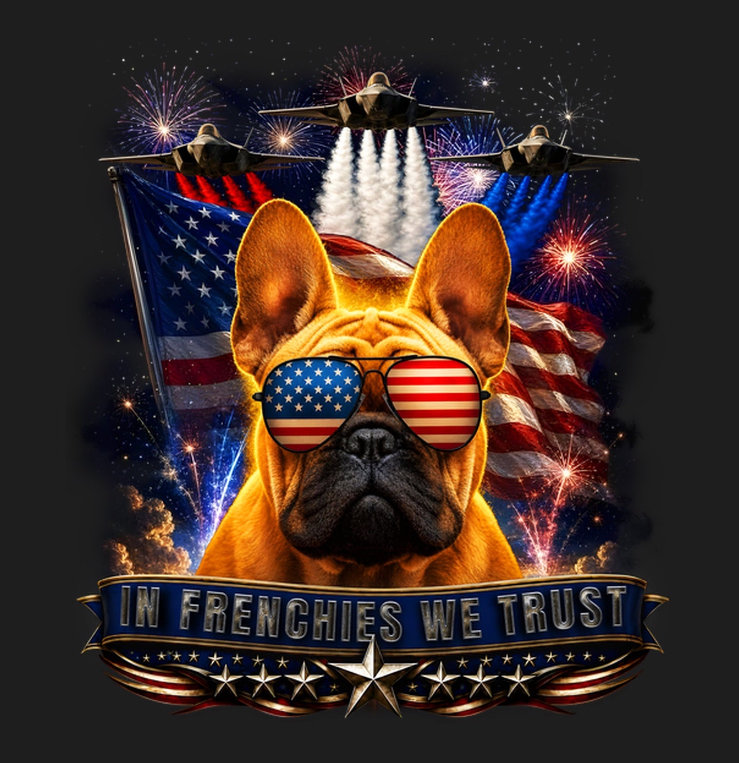 In French Bulldogs We Trust - Women's V-Neck T-Shirt