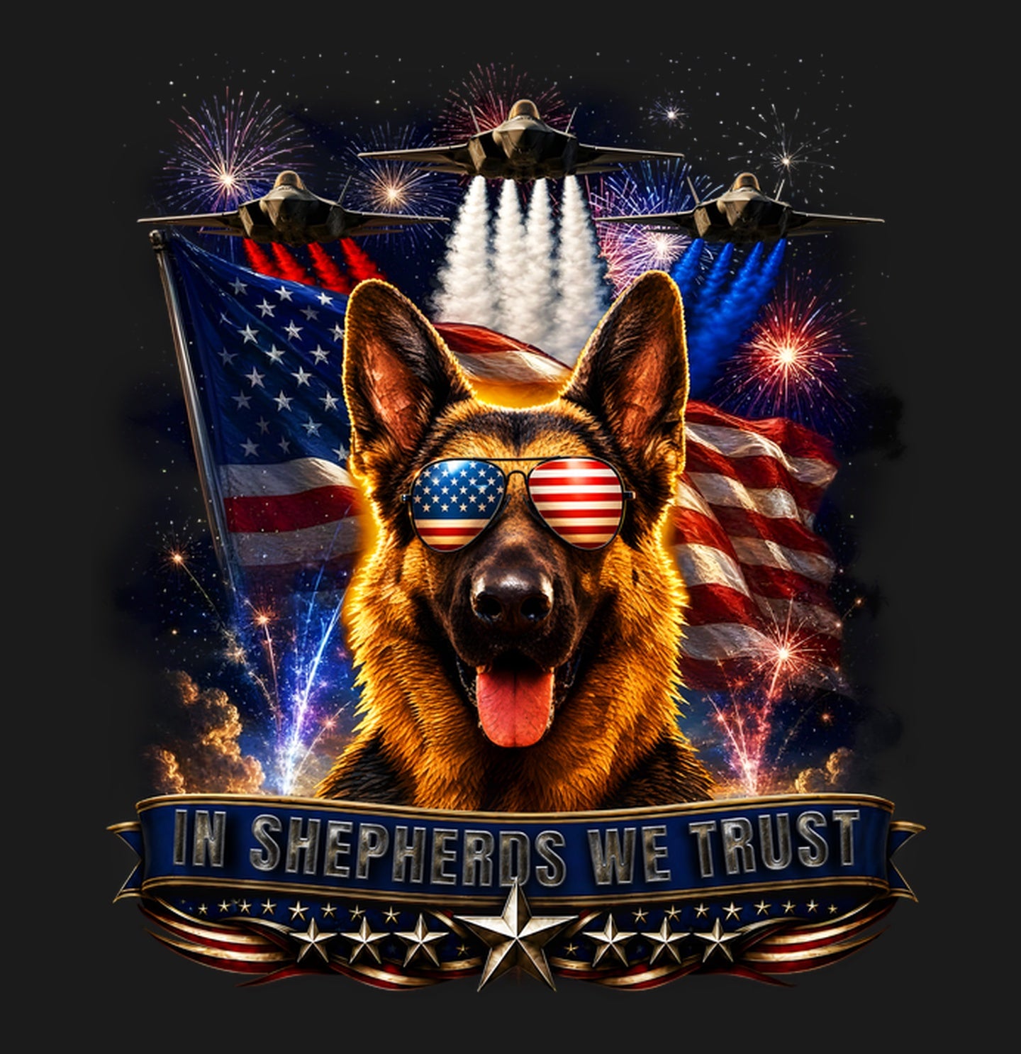 In German Shepherd Dogs We Trust - Adult Unisex T-Shirt