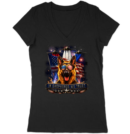 In German Shepherd Dogs We Trust - Women's V-Neck T-Shirt