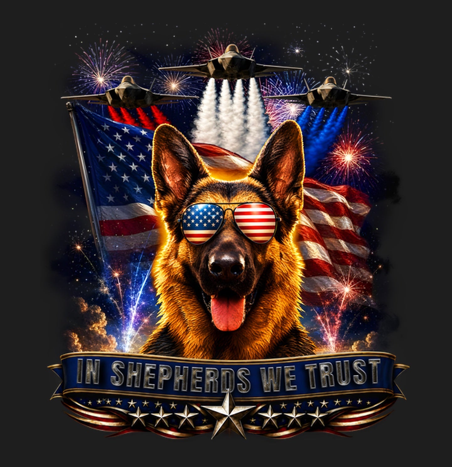 In German Shepherd Dogs We Trust - Women's V-Neck T-Shirt