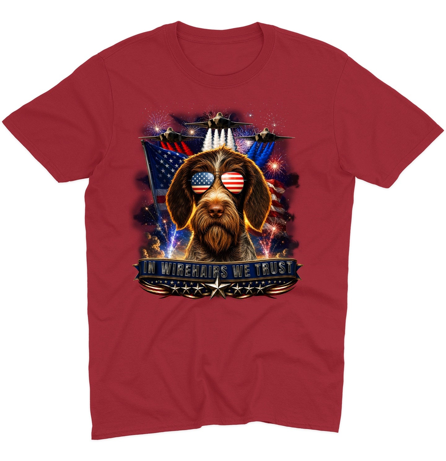 In German Wirehaired Pointers We Trust - Adult Unisex T-Shirt