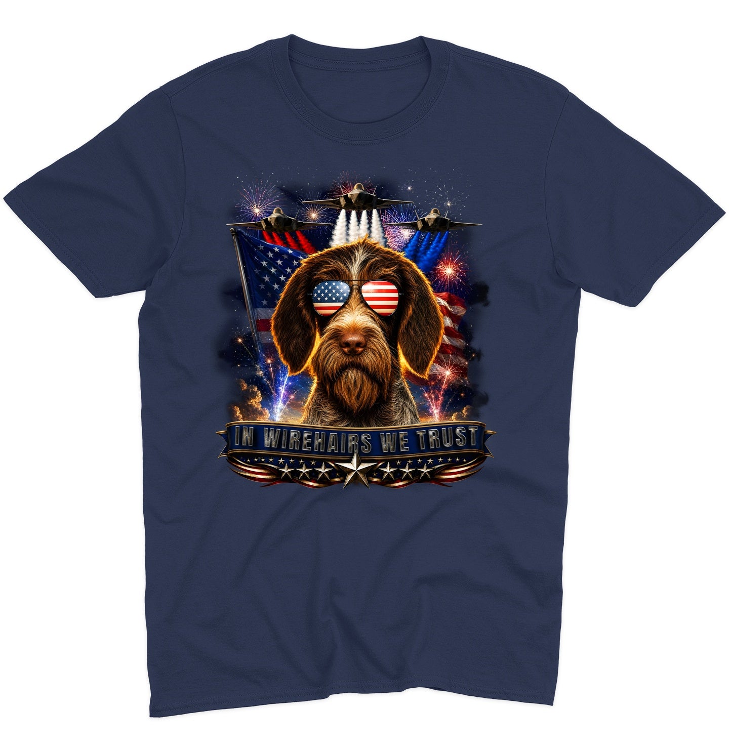 In German Wirehaired Pointers We Trust - Adult Unisex T-Shirt