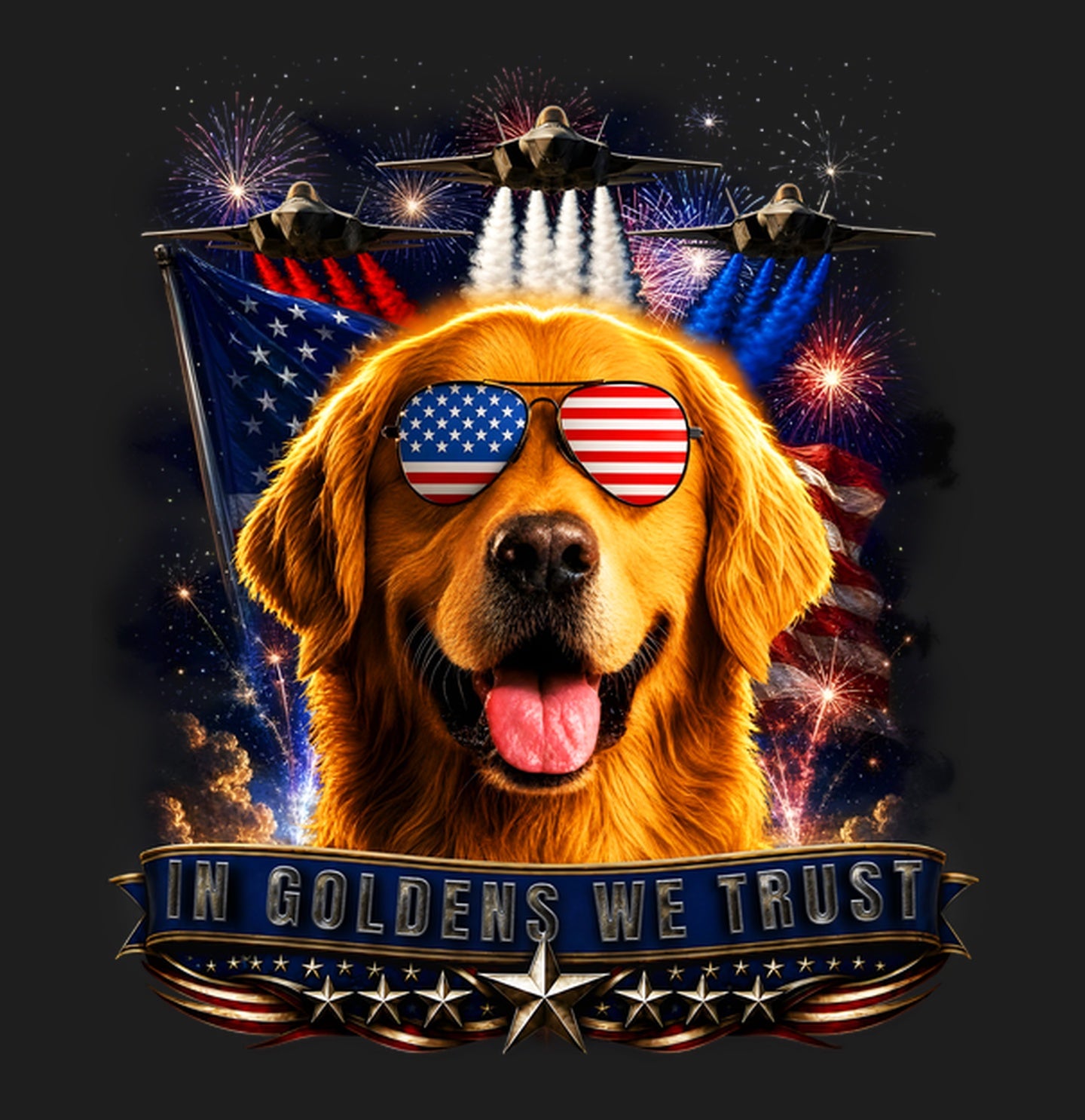 In Golden Retrievers We Trust - Women's V-Neck T-Shirt
