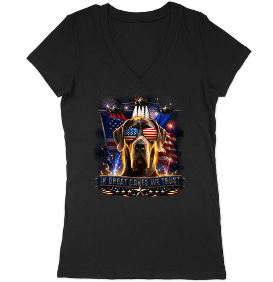In Great Danes We Trust - Women's V-Neck T-Shirt