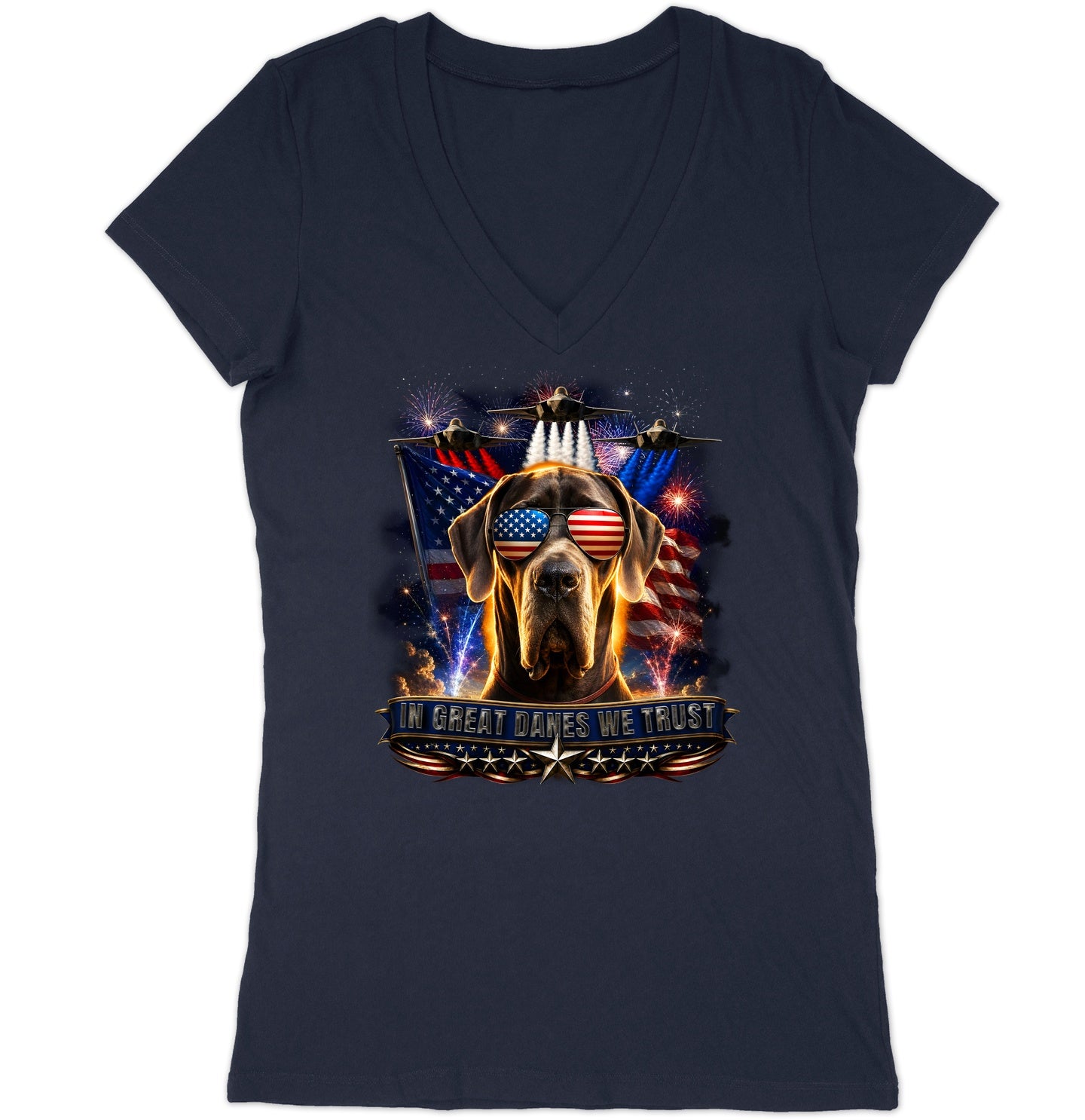 In Great Danes We Trust - Women's V-Neck T-Shirt