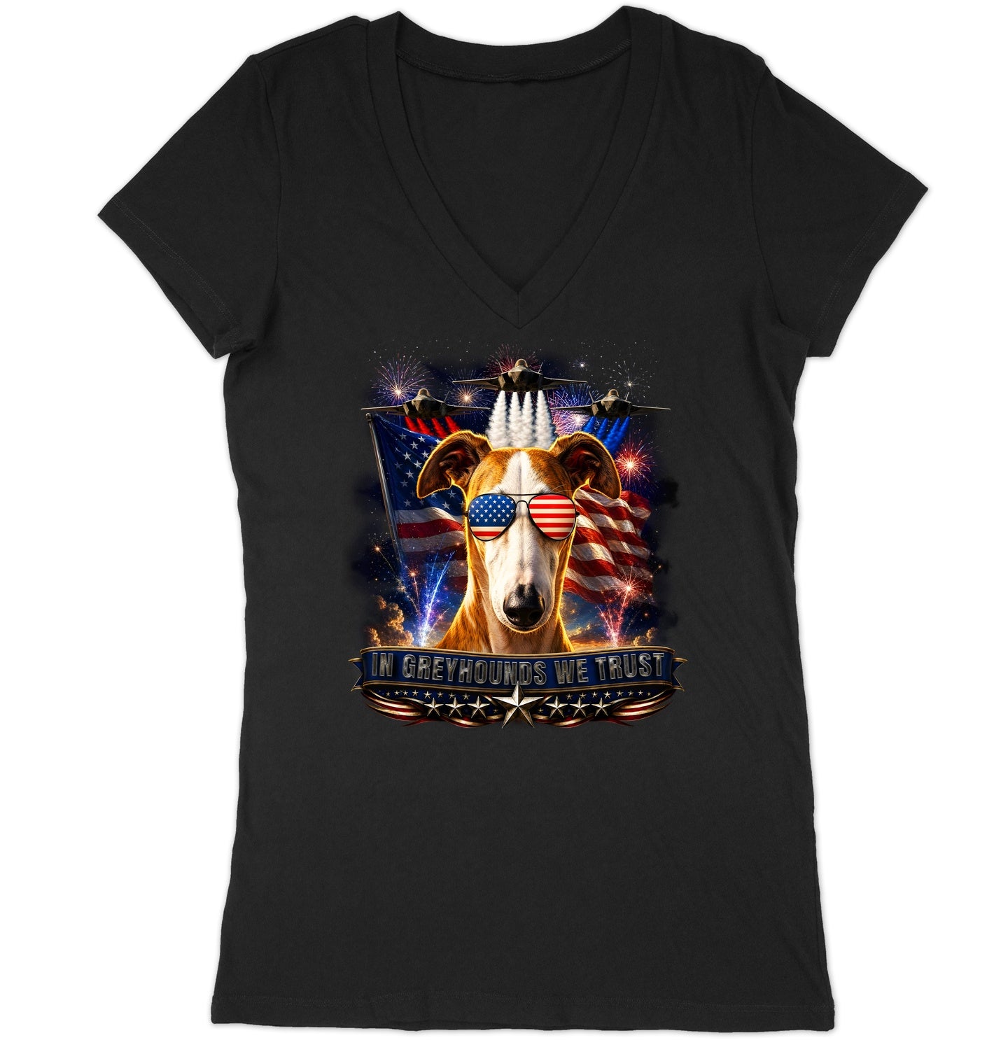 In Greyhounds We Trust - Women's V-Neck T-Shirt