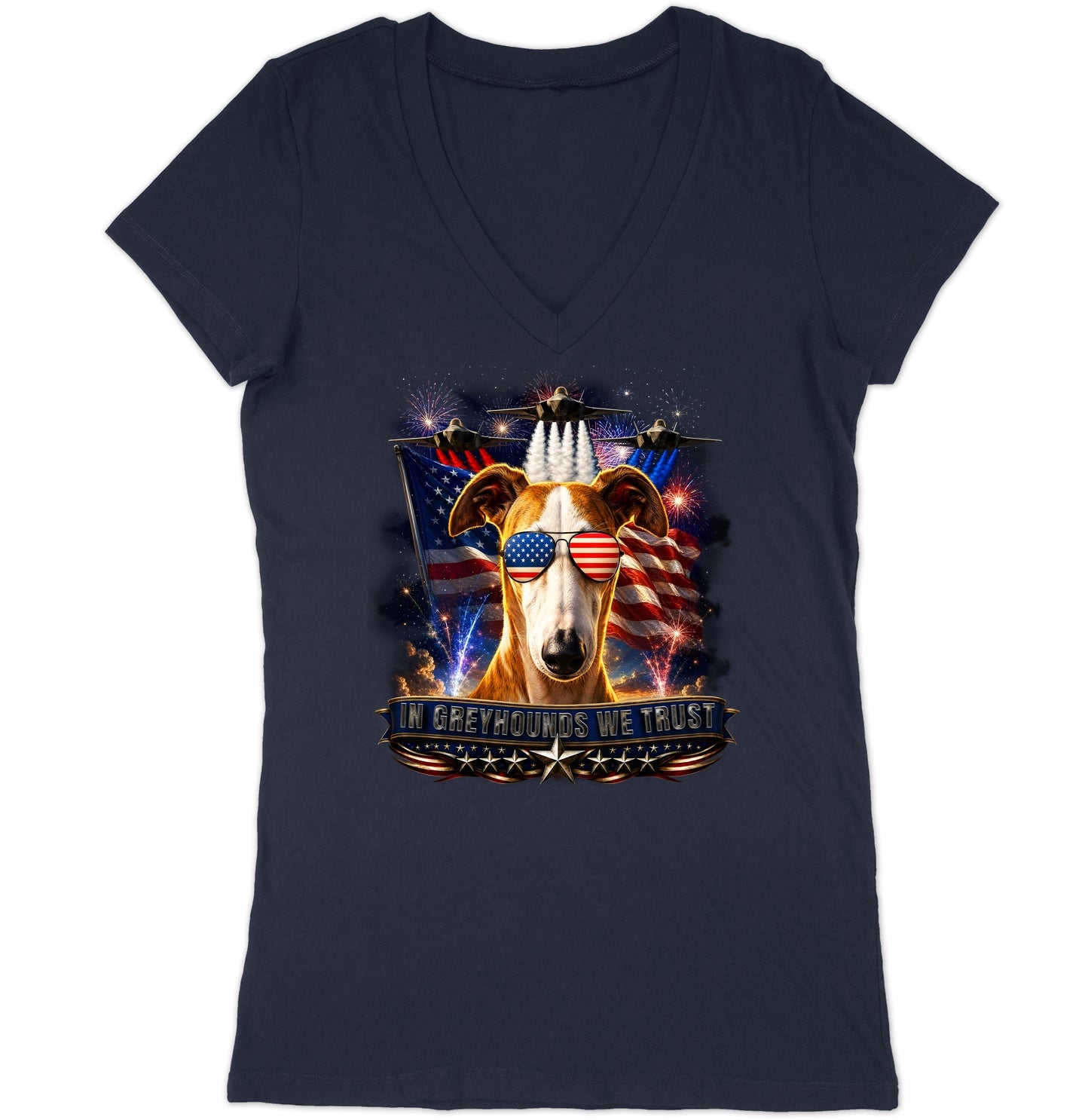 In Greyhounds We Trust - Women's V-Neck T-Shirt