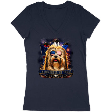In Havanese We Trust - Women's V-Neck T-Shirt