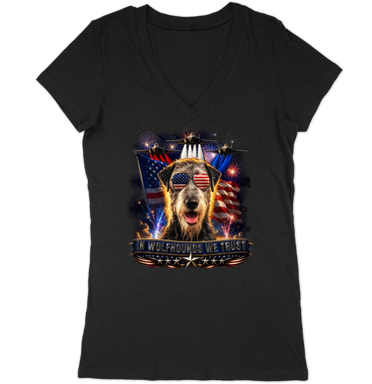 In Irish Wolfhounds We Trust - Women's V-Neck T-Shirt