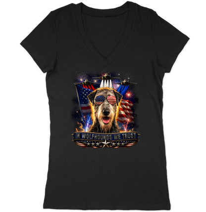 In Irish Wolfhounds We Trust - Women's V-Neck T-Shirt