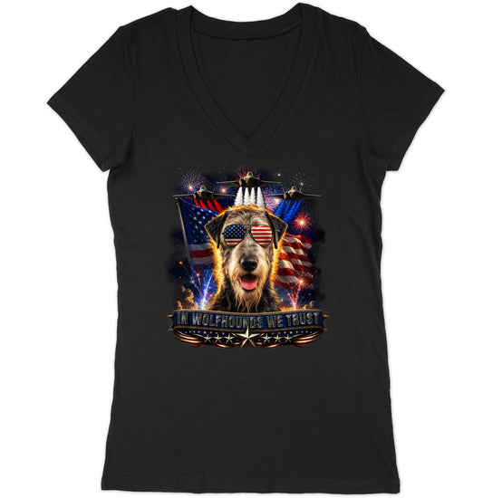 In Irish Wolfhounds We Trust - Women's V-Neck T-Shirt