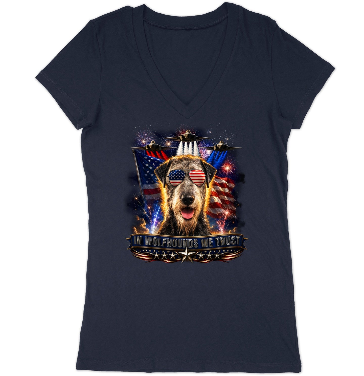 In Irish Wolfhounds We Trust - Women's V-Neck T-Shirt