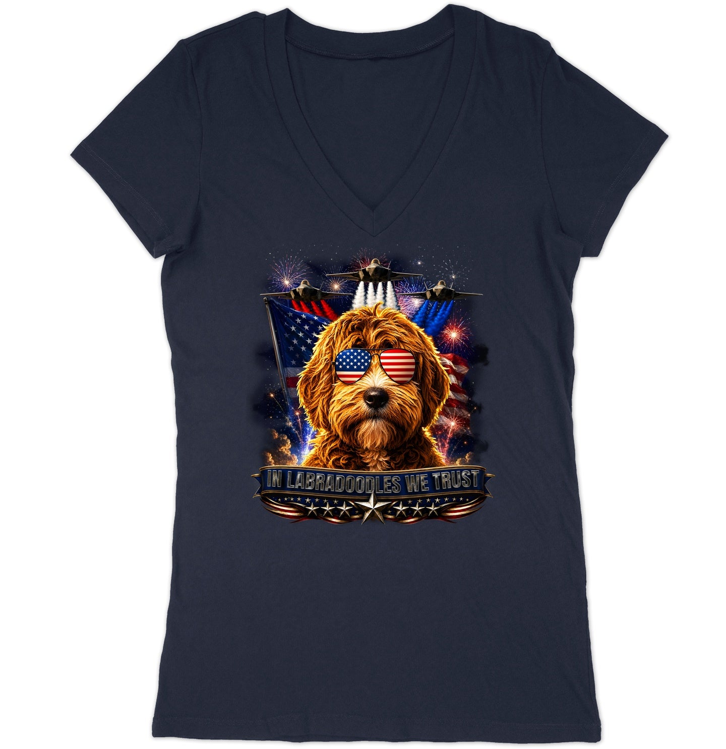 In Labradoodles We Trust - Women's V-Neck T-Shirt