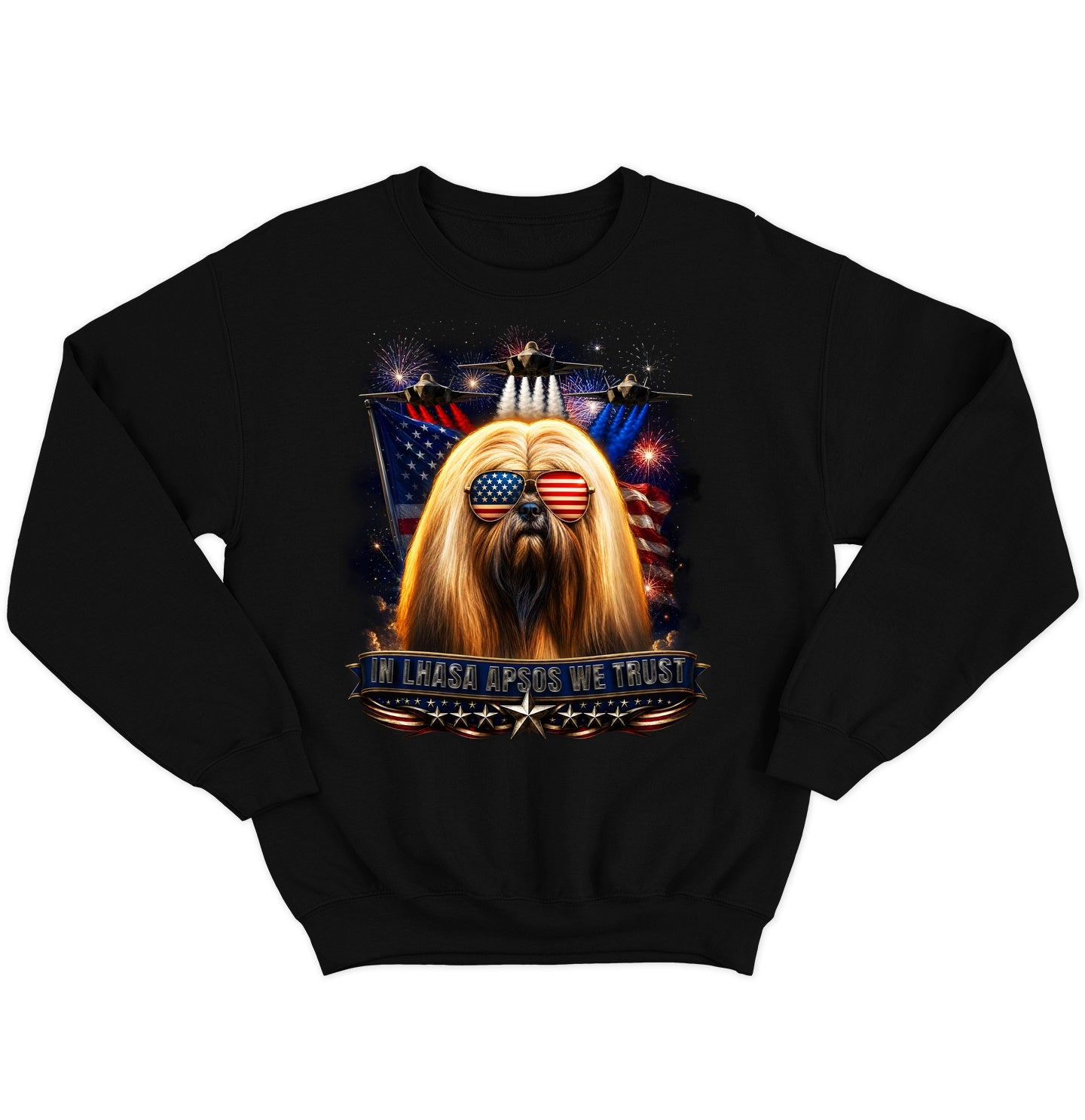 In Lhasa Apsos We Trust - Crewneck Sweatshirt