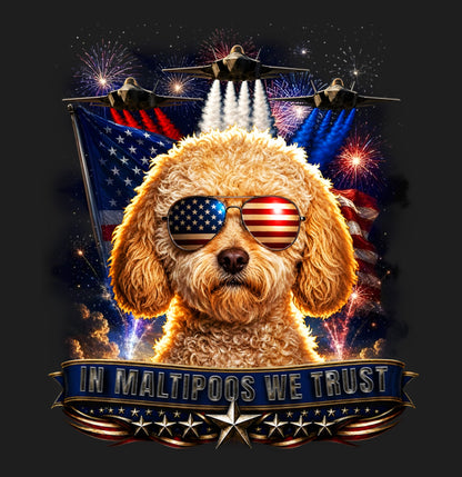 In Maltipoos We Trust - Women's V-Neck T-Shirt