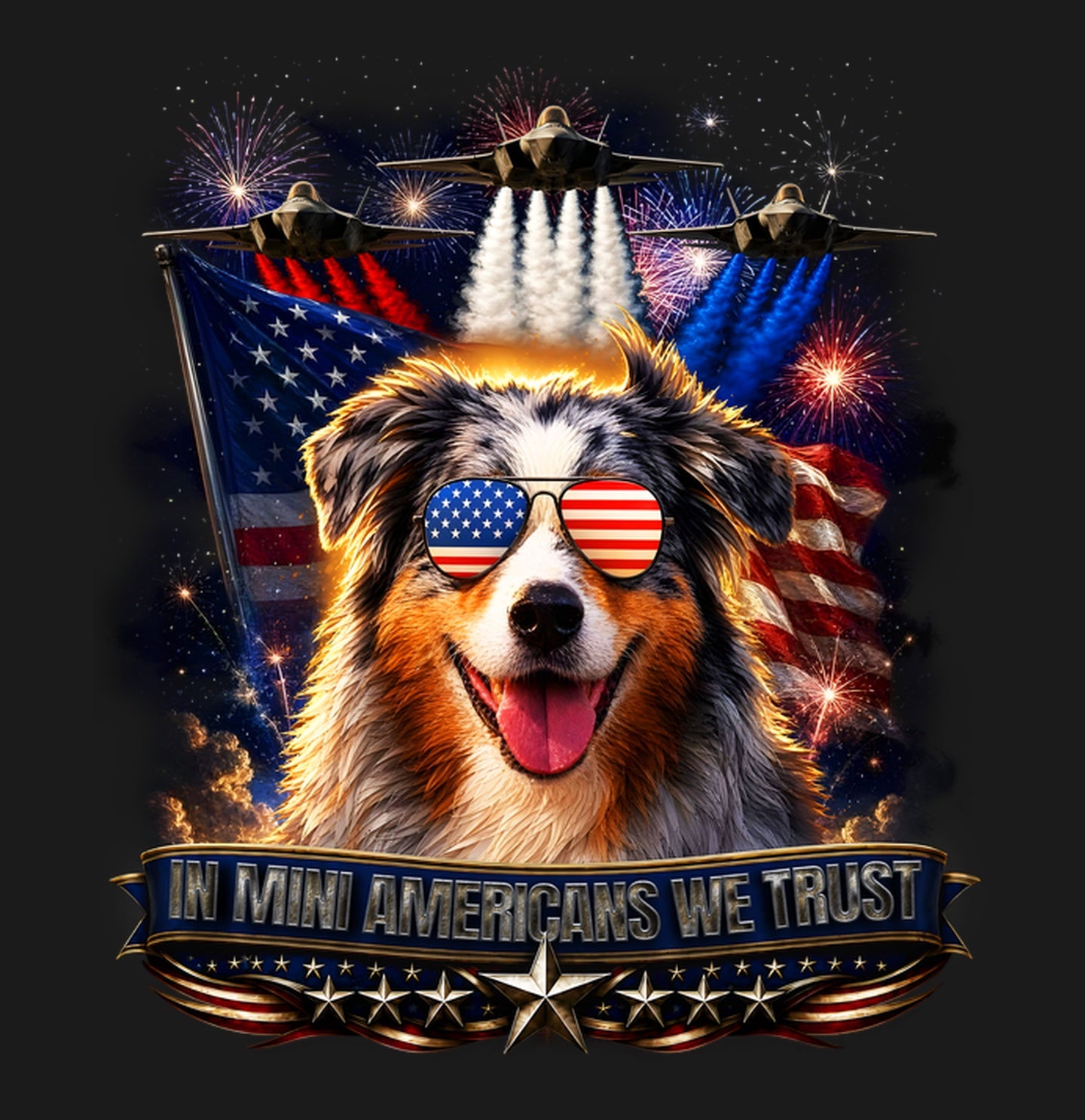 In Miniature American Shepherds We Trust - Adult Unisex T-Shirt