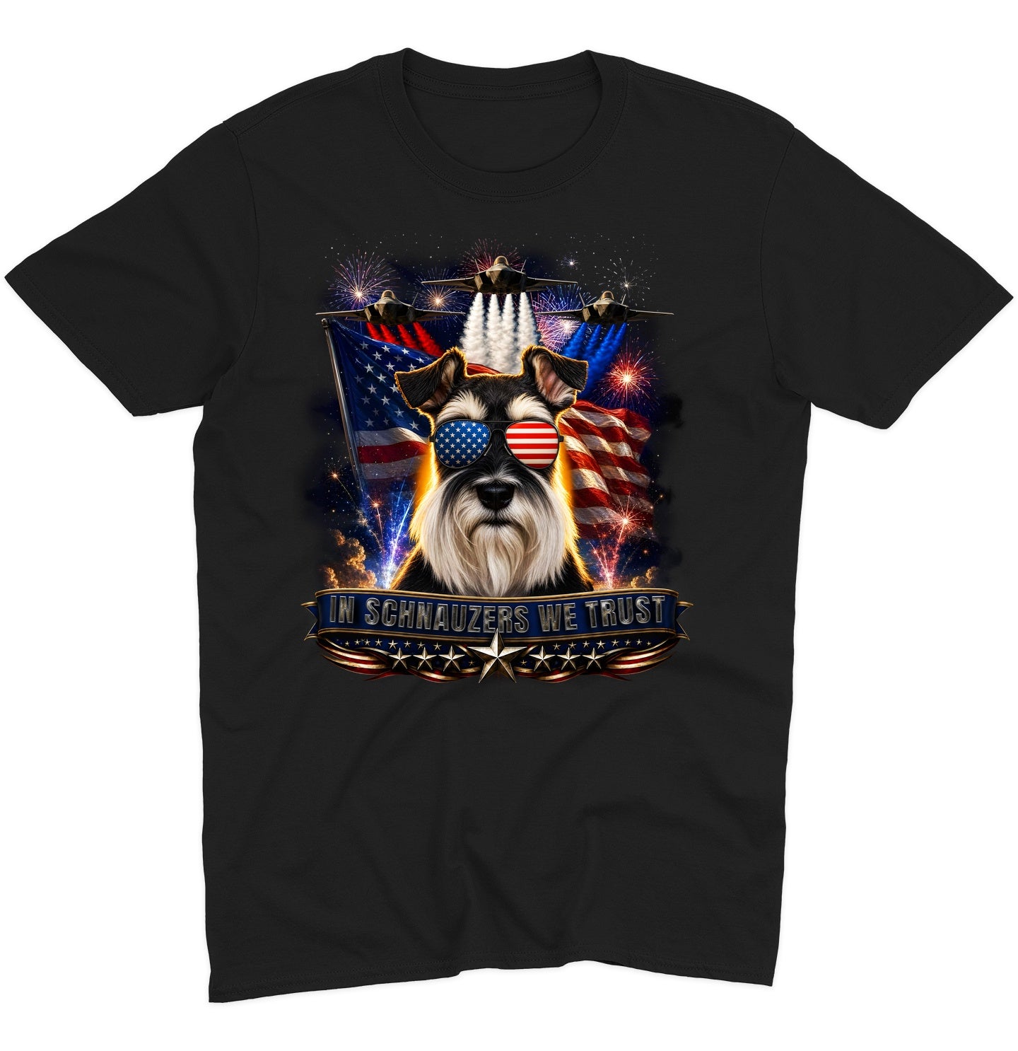 In Miniature Schnauzers We Trust - Adult Unisex T-Shirt