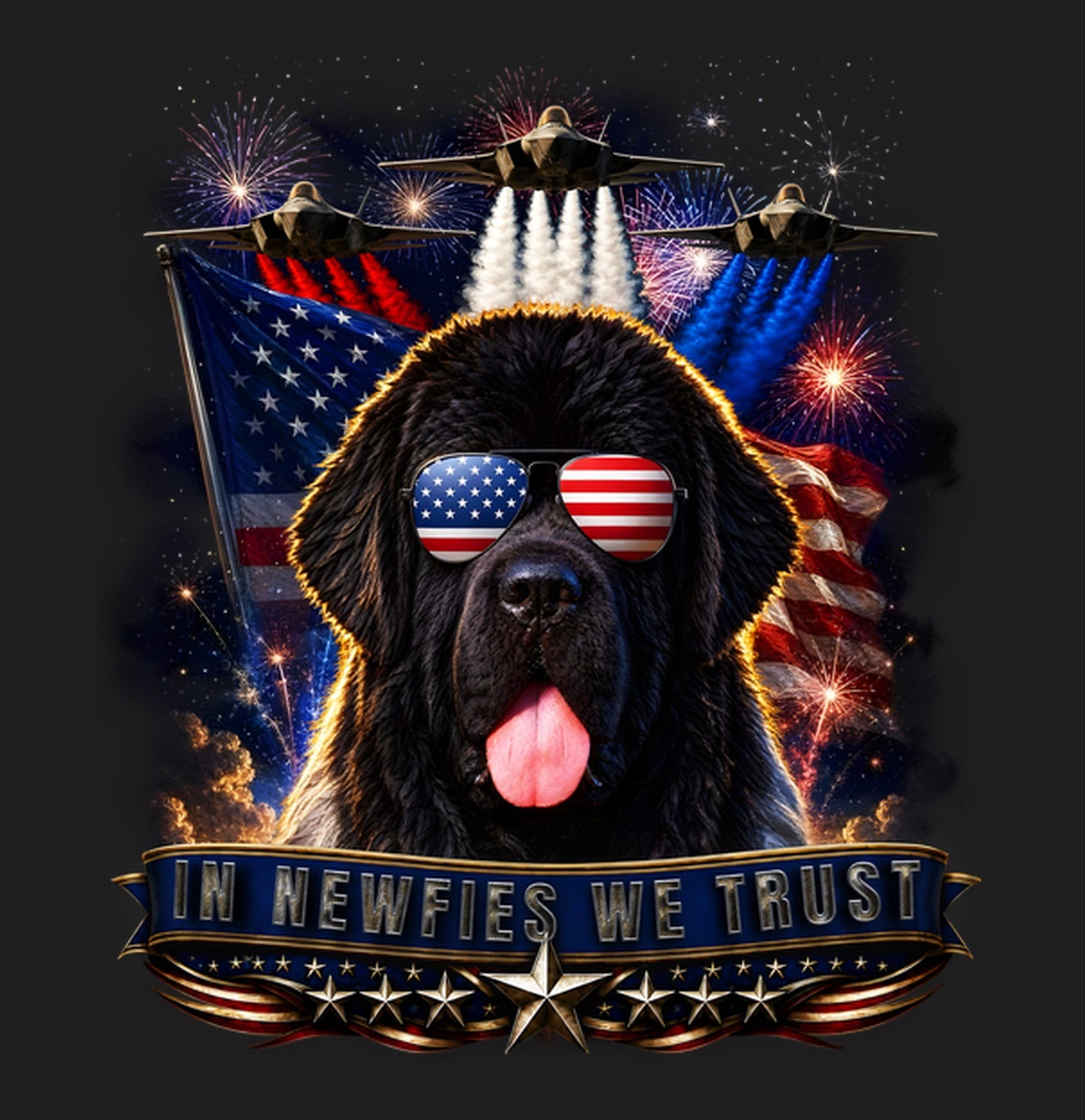 In Newfoundlands We Trust - Women's V-Neck T-Shirt