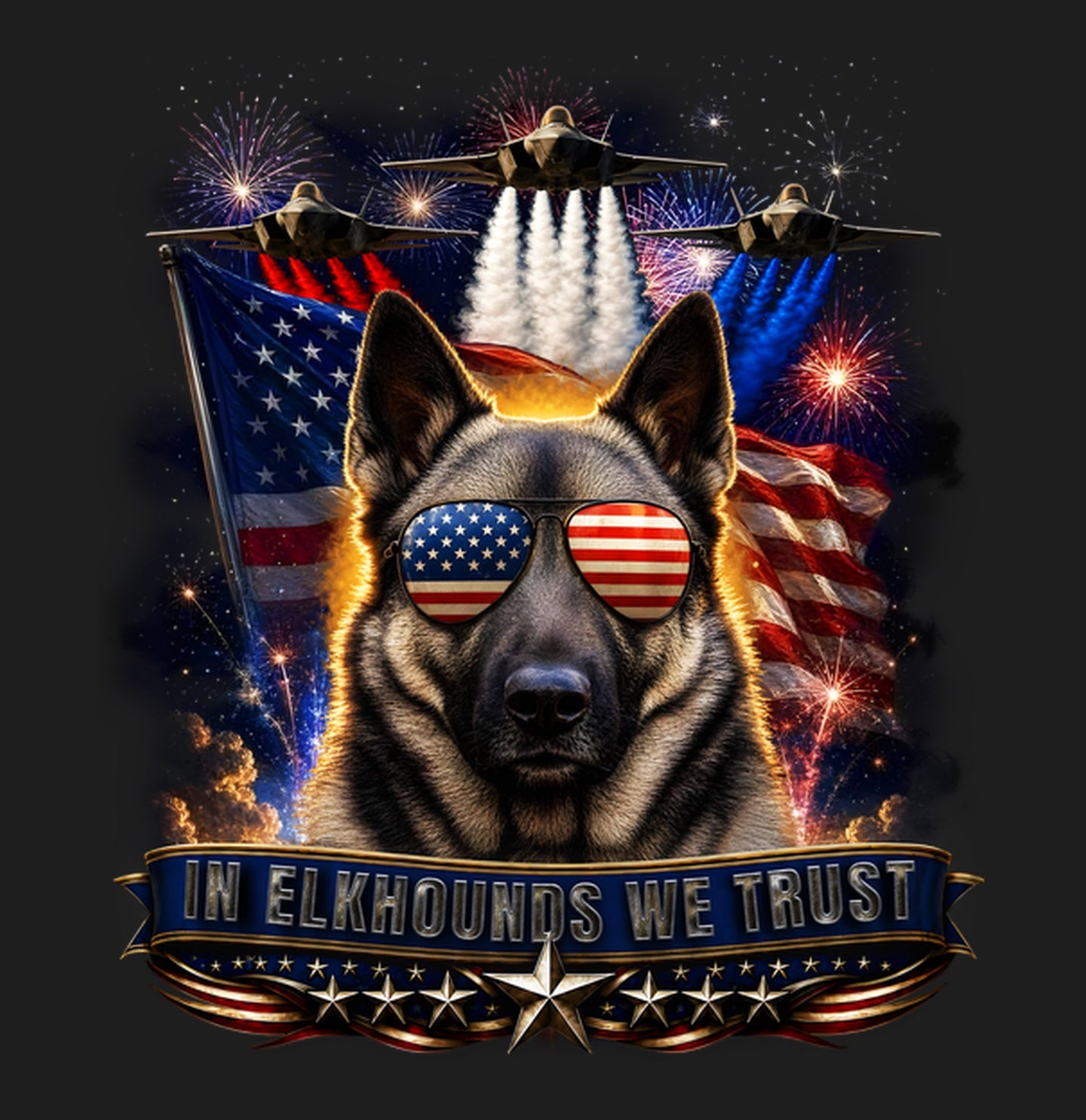 In Norwegian Elkhounds We Trust - Women's V-Neck T-Shirt