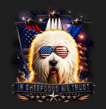 In Old English Sheepdogs We Trust - Women's V-Neck T-Shirt