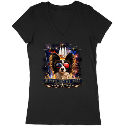 In Papillons We Trust - Women's V-Neck T-Shirt