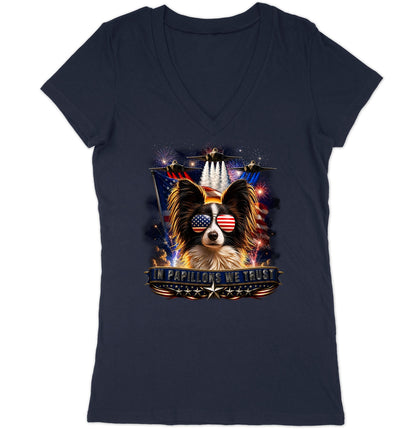 In Papillons We Trust - Women's V-Neck T-Shirt