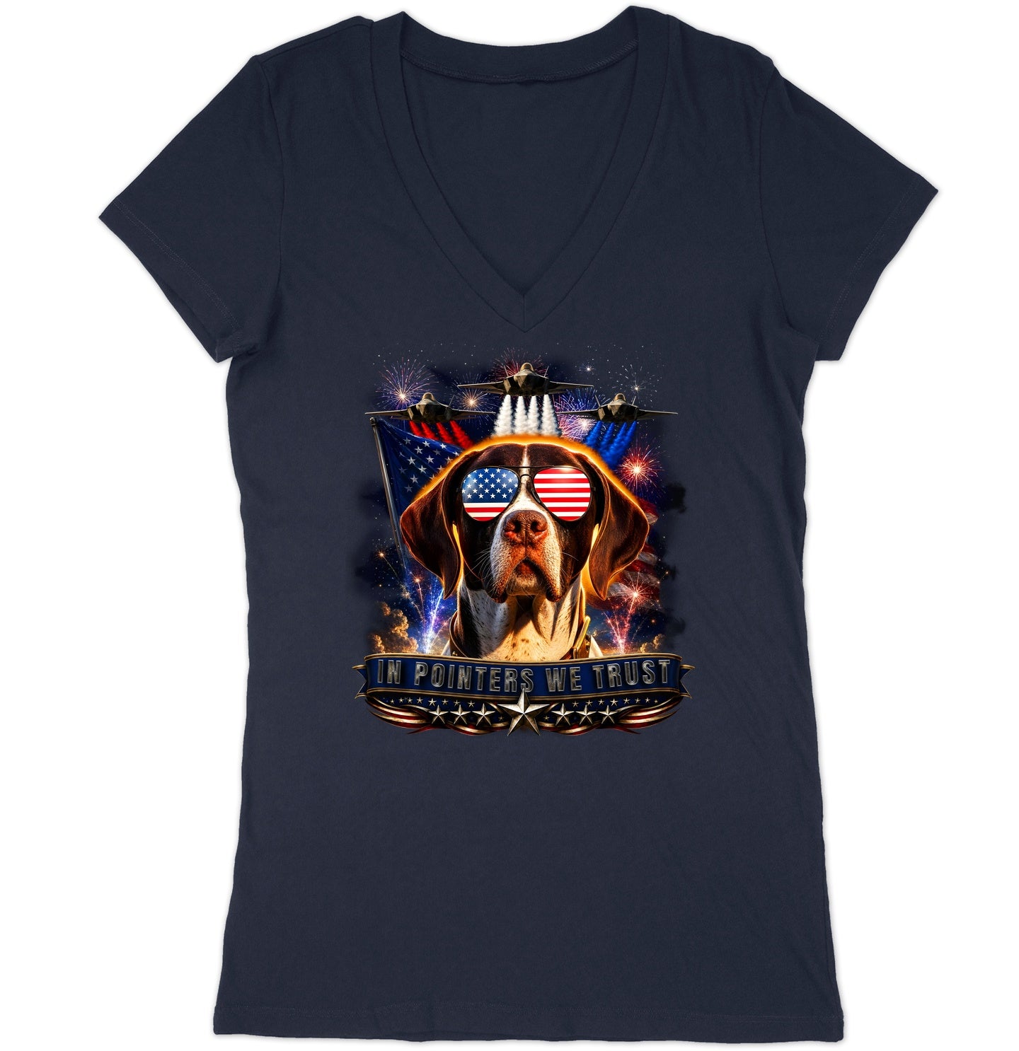 In Pointers We Trust - Women's V-Neck T-Shirt