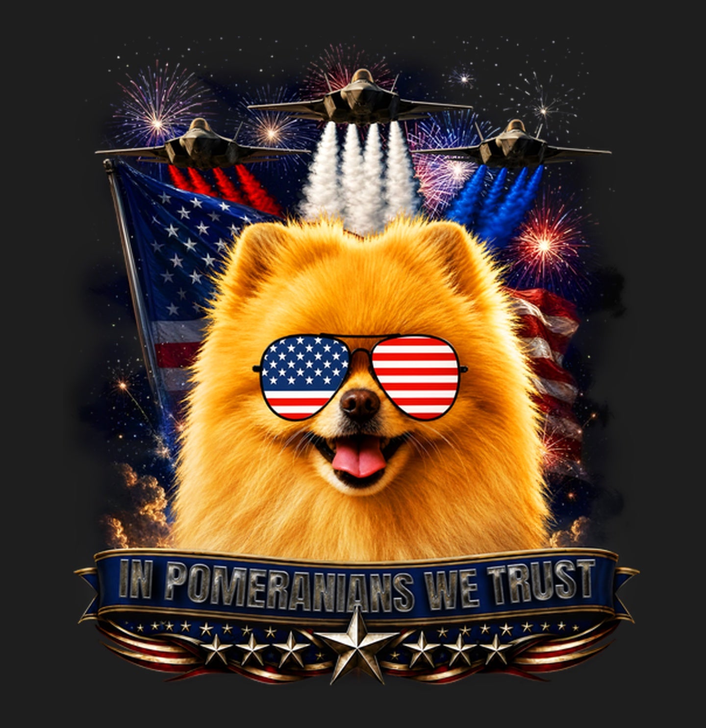 In Pomeranians We Trust - Women's V-Neck T-Shirt
