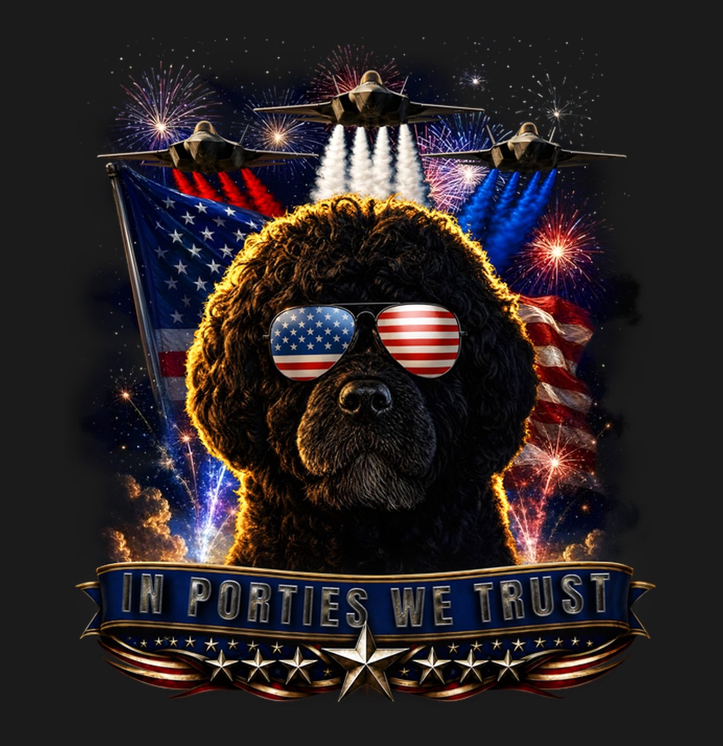 In Portuguese Water Dogs We Trust - Adult Unisex T-Shirt