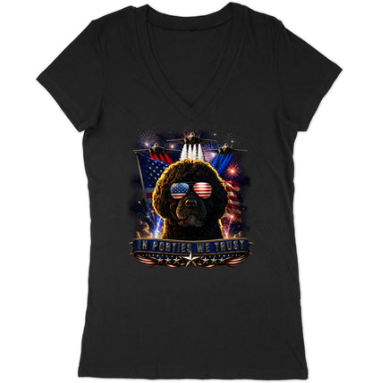In Portuguese Water Dogs We Trust - Women's V-Neck T-Shirt