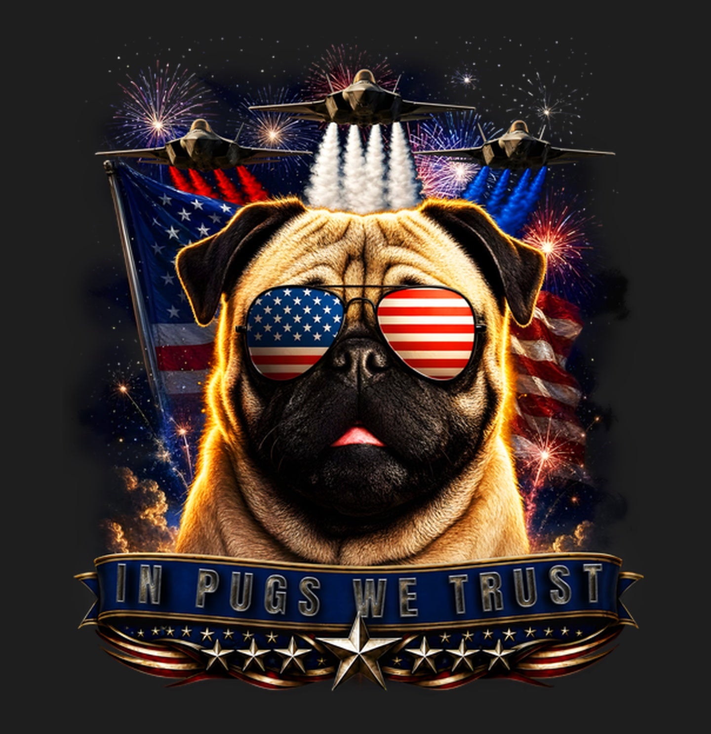 In Pugs We Trust - Women's V-Neck T-Shirt