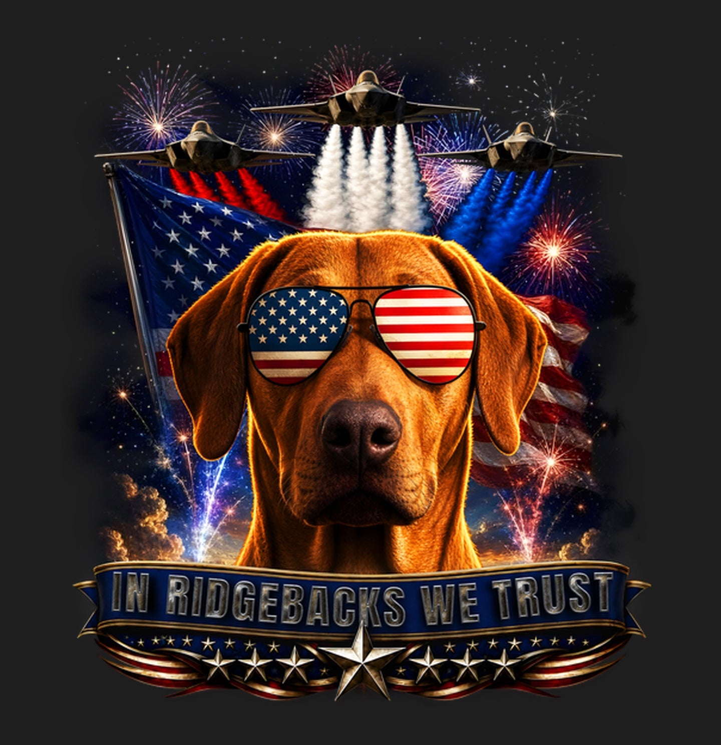In Rhodesian Ridgebacks We Trust - Women's V-Neck T-Shirt