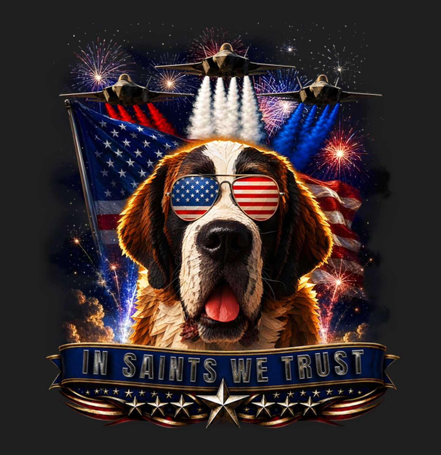 In Saint Bernards We Trust - Women's V-Neck T-Shirt