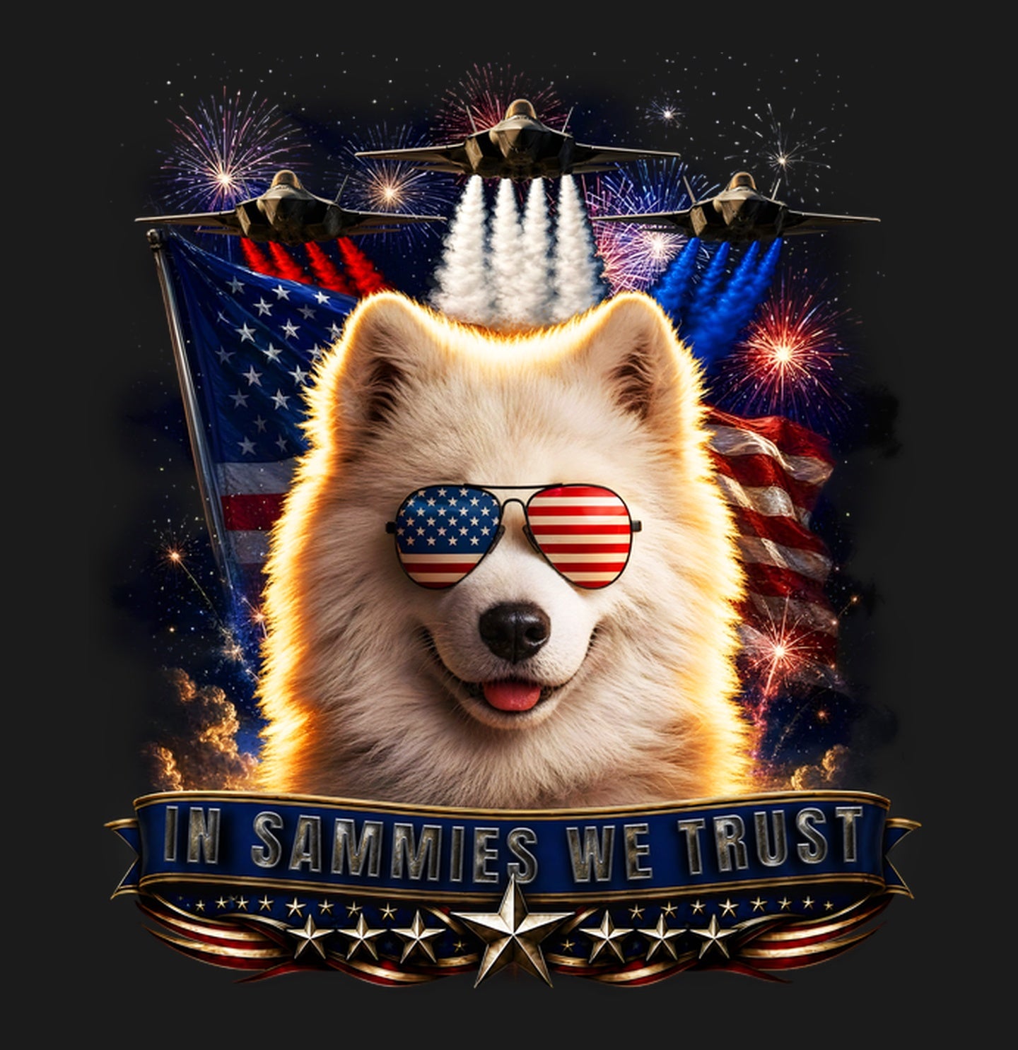 In Samoyeds We Trust - Adult Unisex T-Shirt