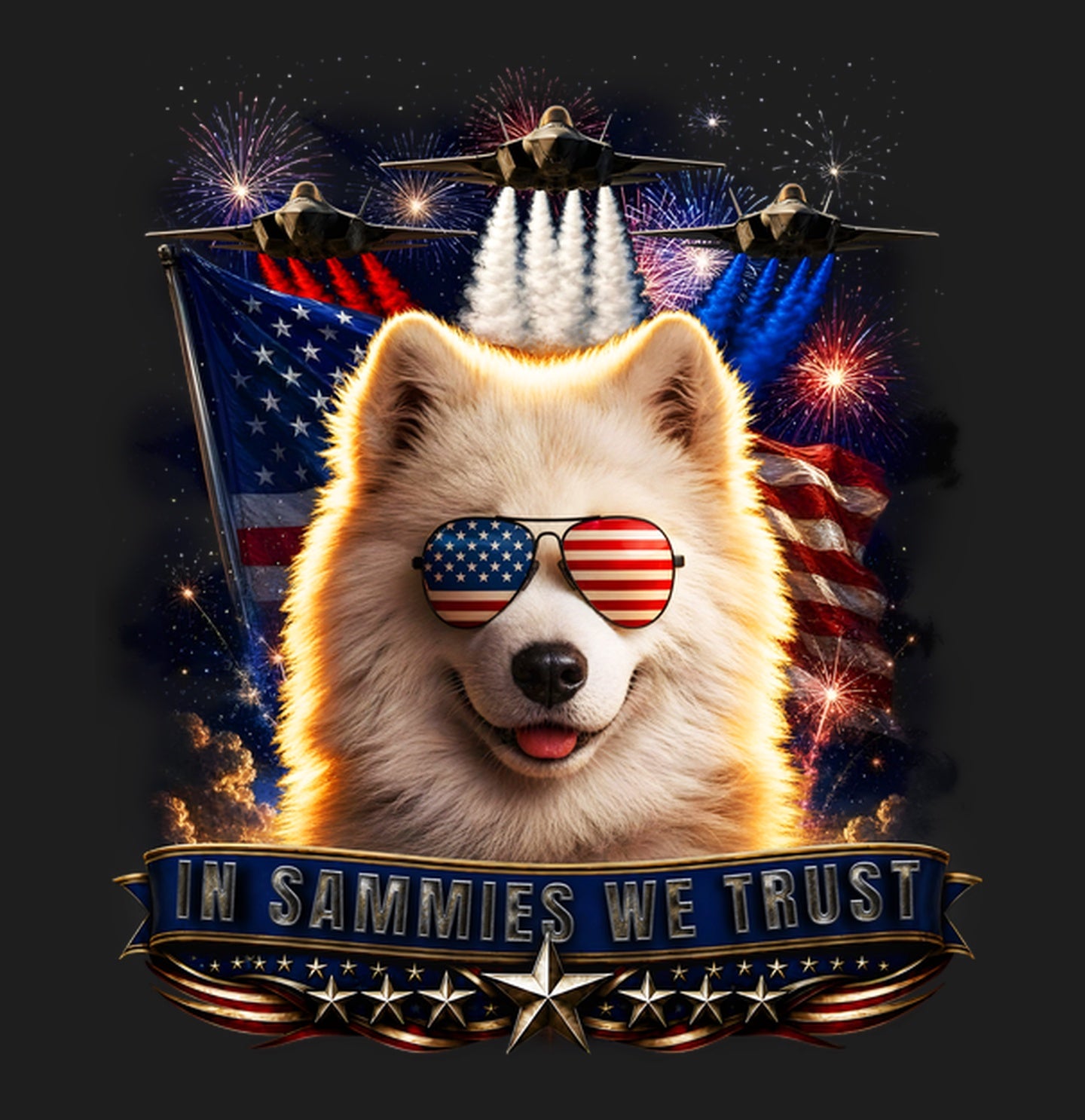 In Samoyeds We Trust - Women's V-Neck T-Shirt