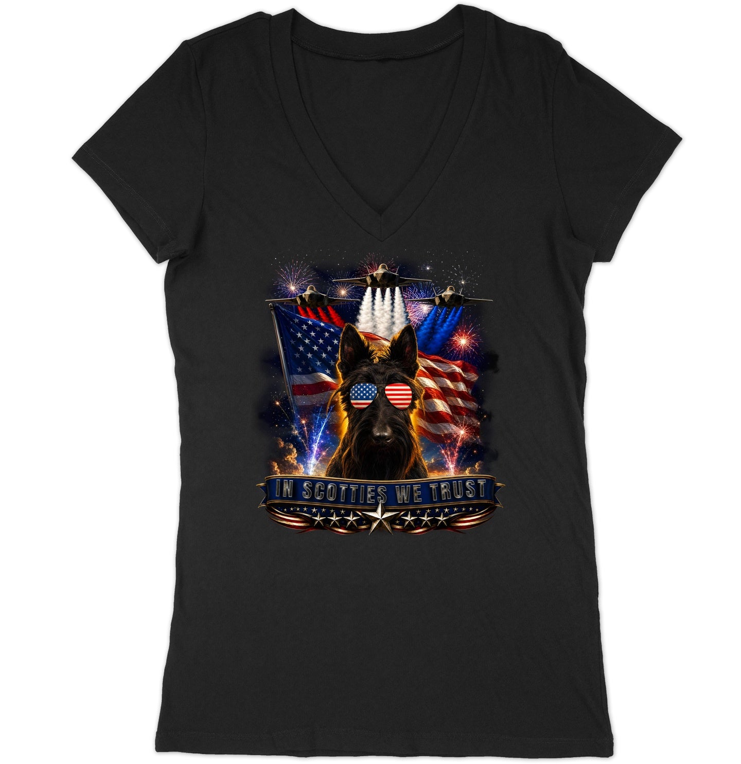 In Scottish Terriers We Trust - Women's V-Neck T-Shirt