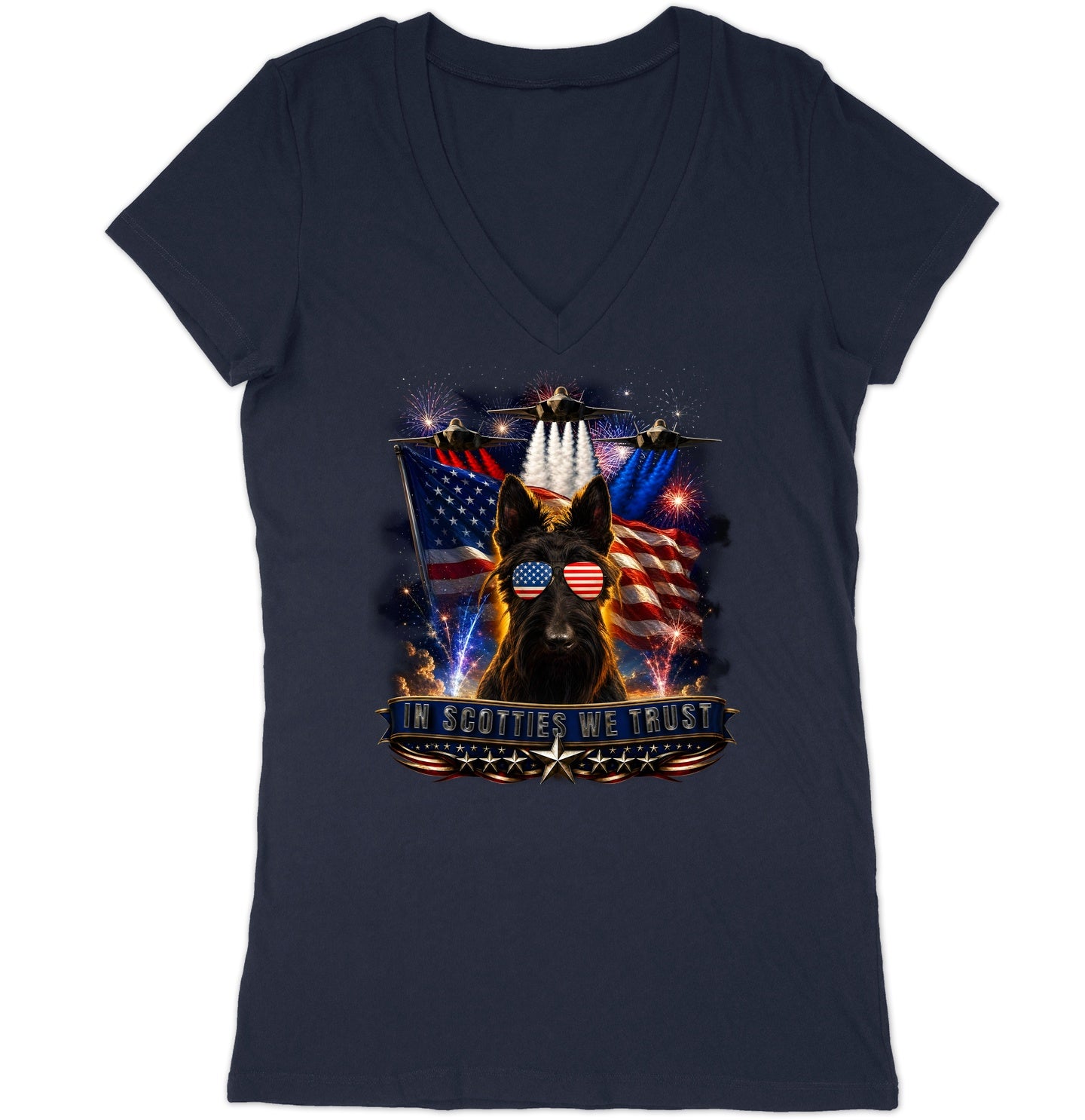 In Scottish Terriers We Trust - Women's V-Neck T-Shirt