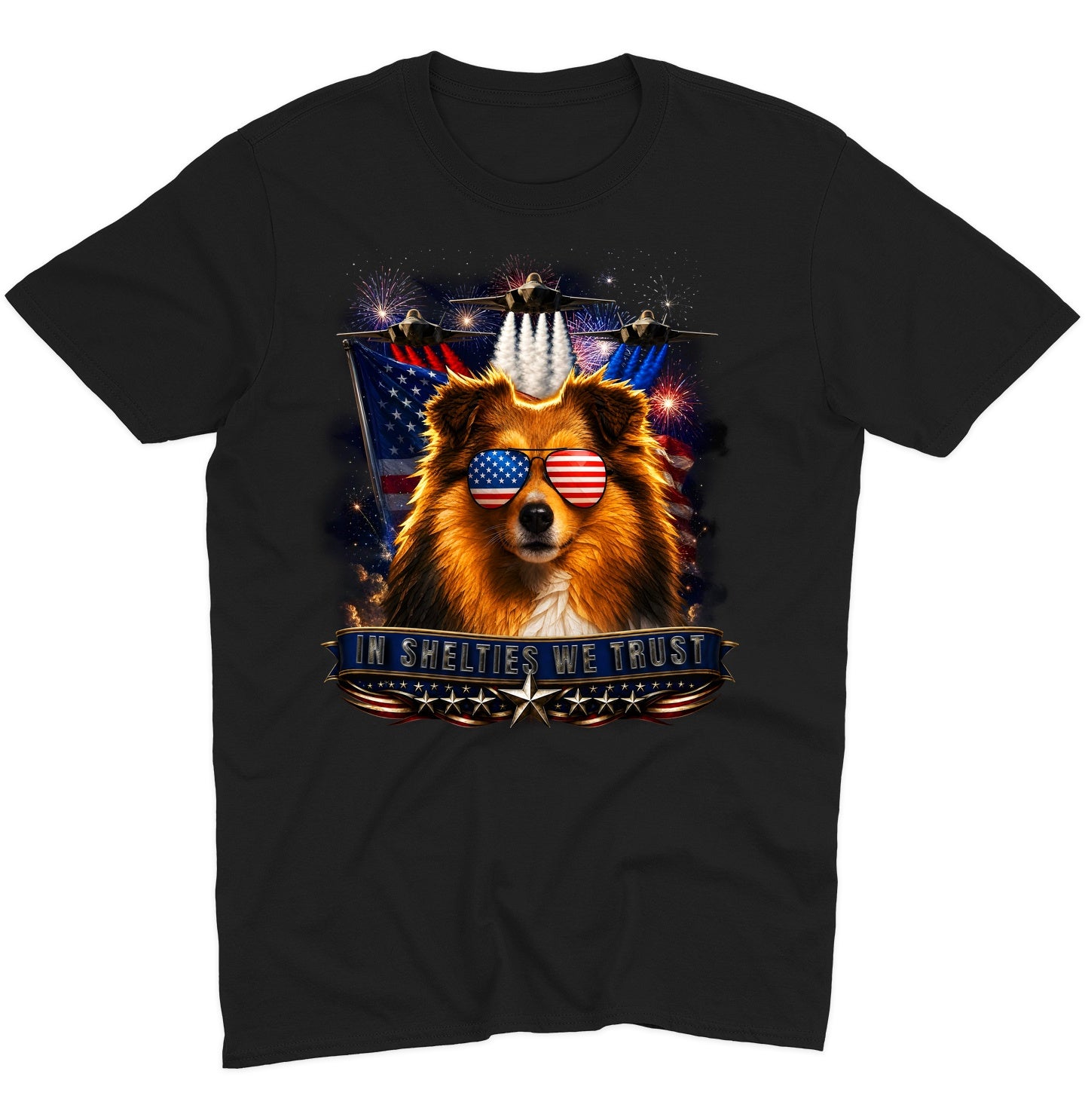 In Shetland Sheepdogs We Trust - Adult Unisex T-Shirt