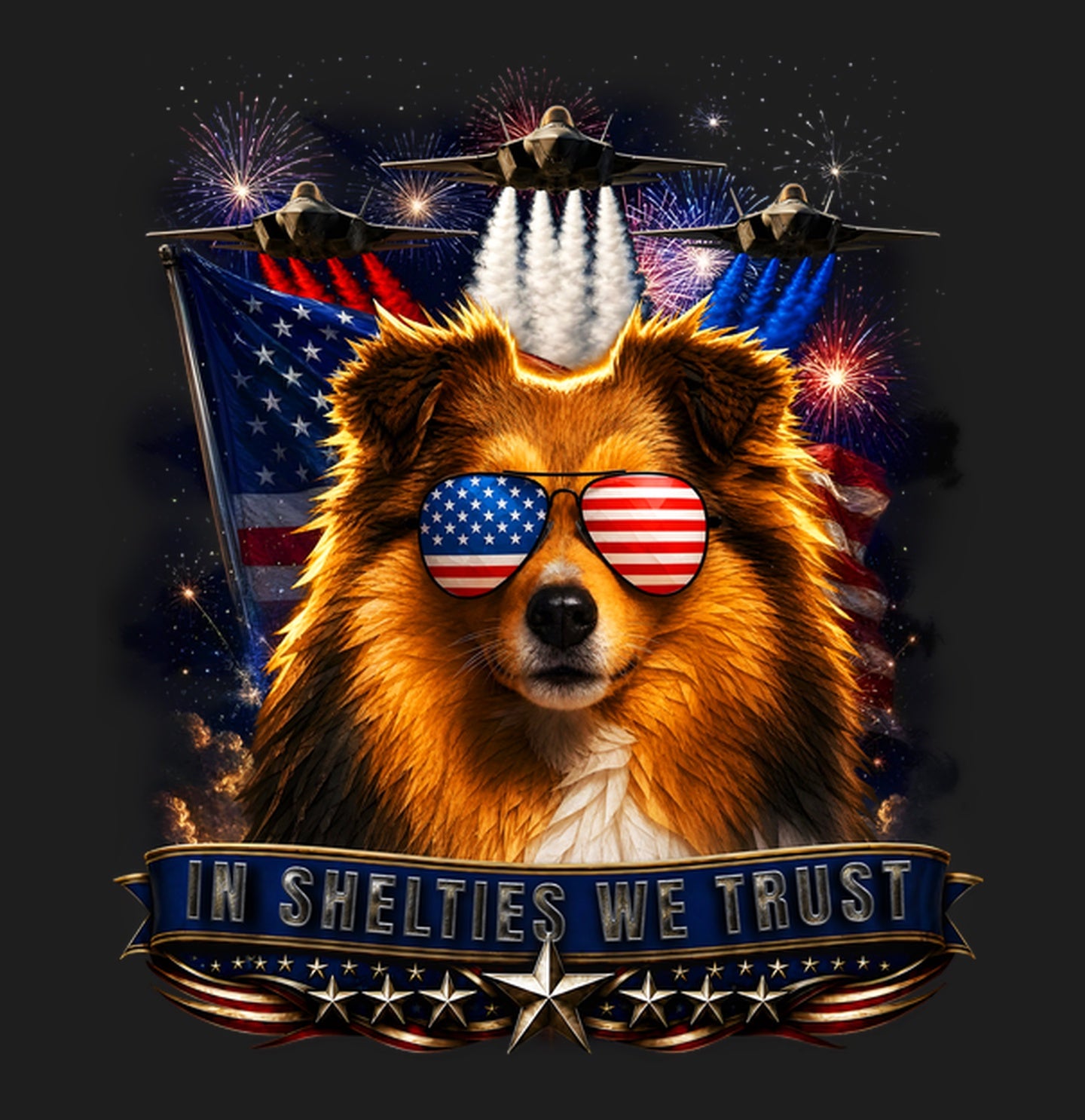 In Shetland Sheepdogs We Trust - Women's V-Neck T-Shirt