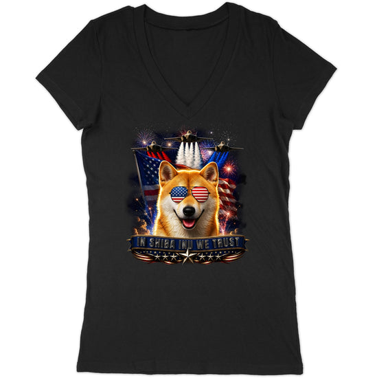 In Shiba Inu We Trust - Women's V-Neck T-Shirt