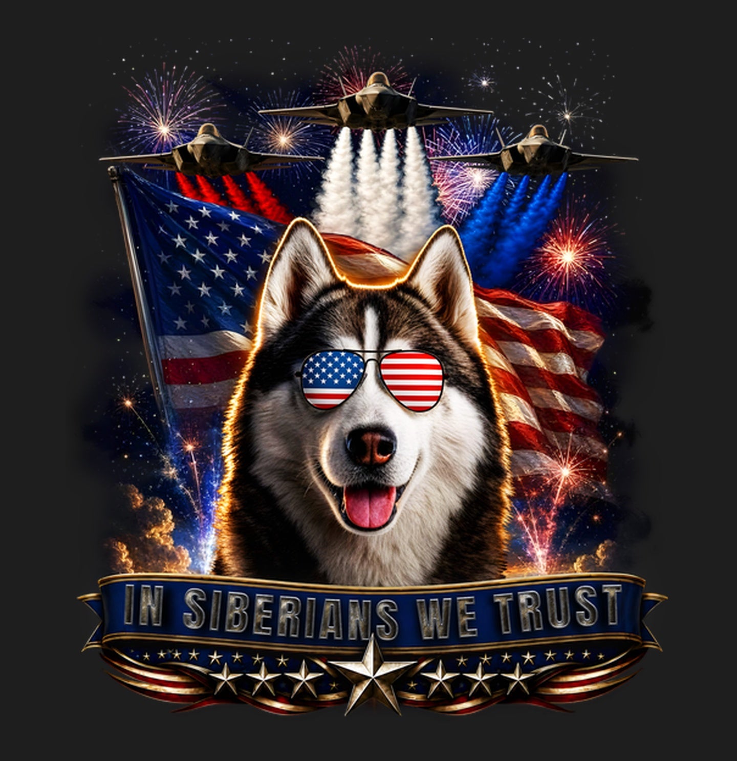 In Siberian Huskies We Trust - Women's V-Neck T-Shirt