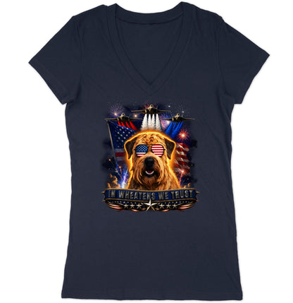 In Soft Coated Wheaten Terriers We Trust - Women's V-Neck T-Shirt