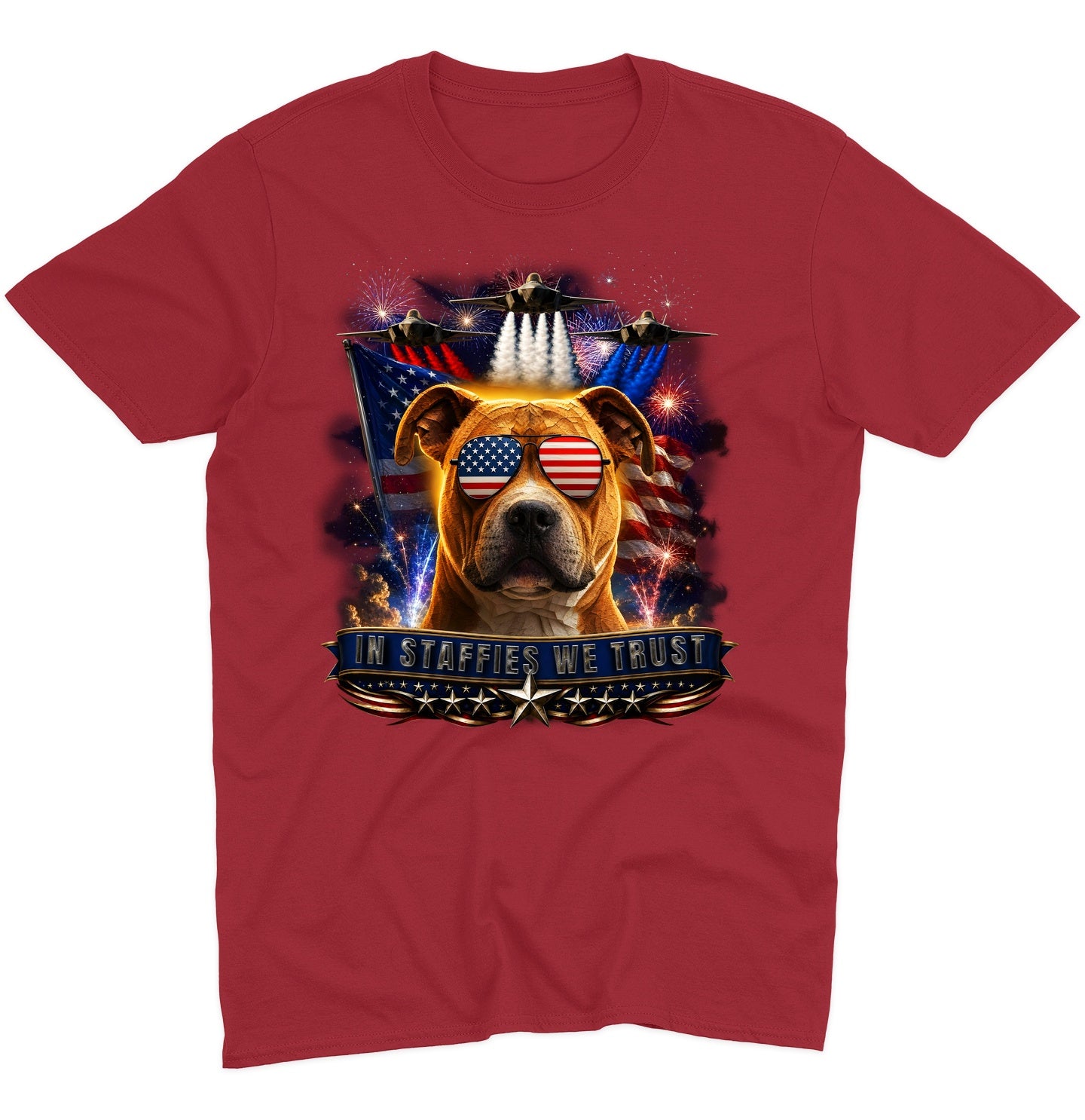 In Staffordshire Bull Terriers We Trust - Adult Unisex T-Shirt