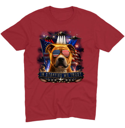 In Staffordshire Bull Terriers We Trust - Adult Unisex T-Shirt