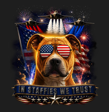 In Staffordshire Bull Terriers We Trust - Women's V-Neck T-Shirt