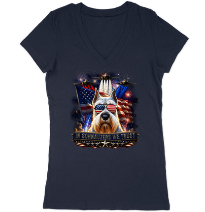 In Standard Schnauzers We Trust - Women's V-Neck T-Shirt